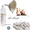 Kit Start 1 Litro Bioetanolo + pietre decorative + imbuto + lana di vetro -V